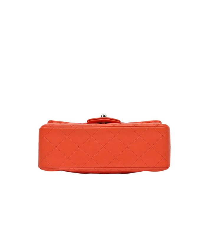 Chanel Orange Lambskin New Mini