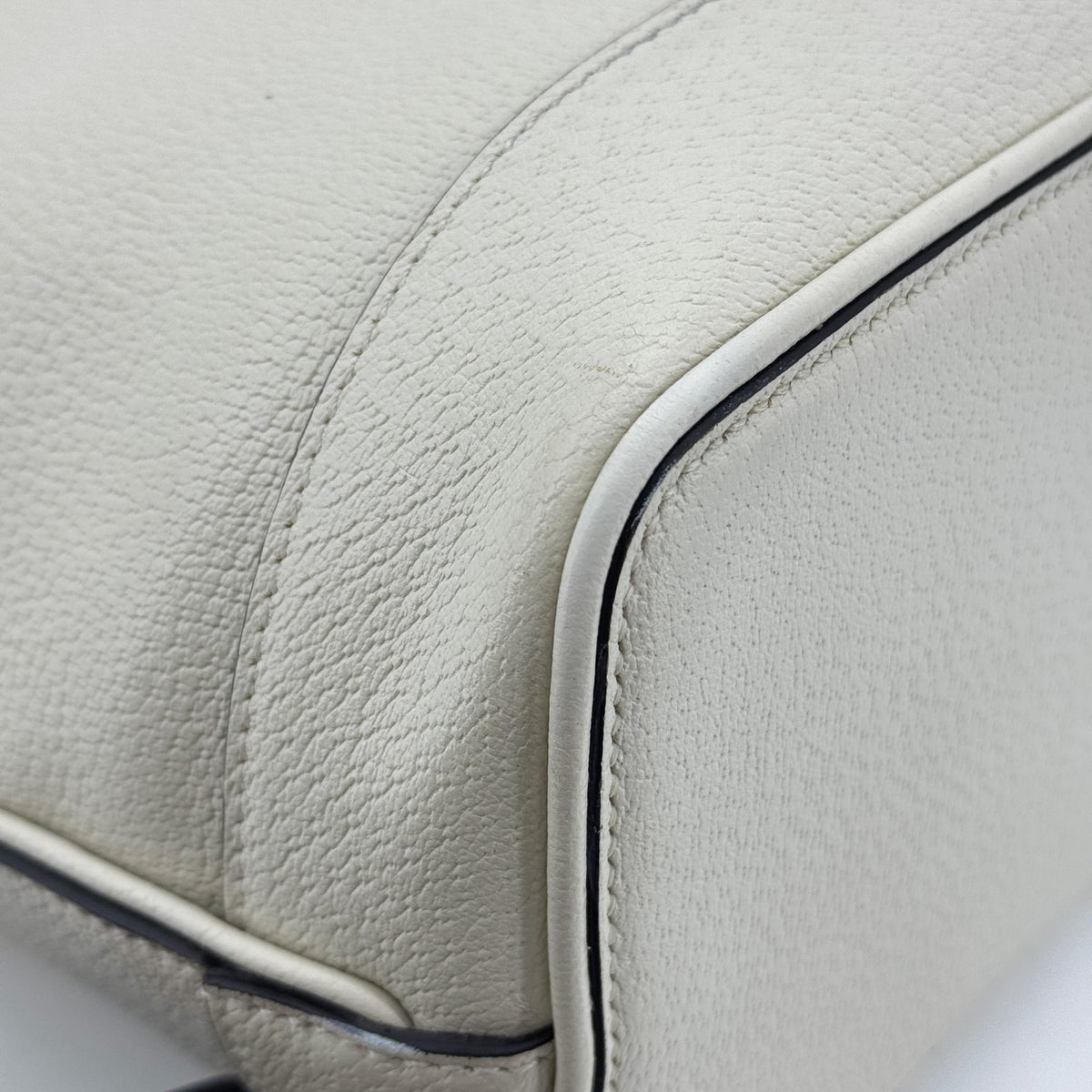 Gucci Double G Medium Leather Tote Bag Ecru