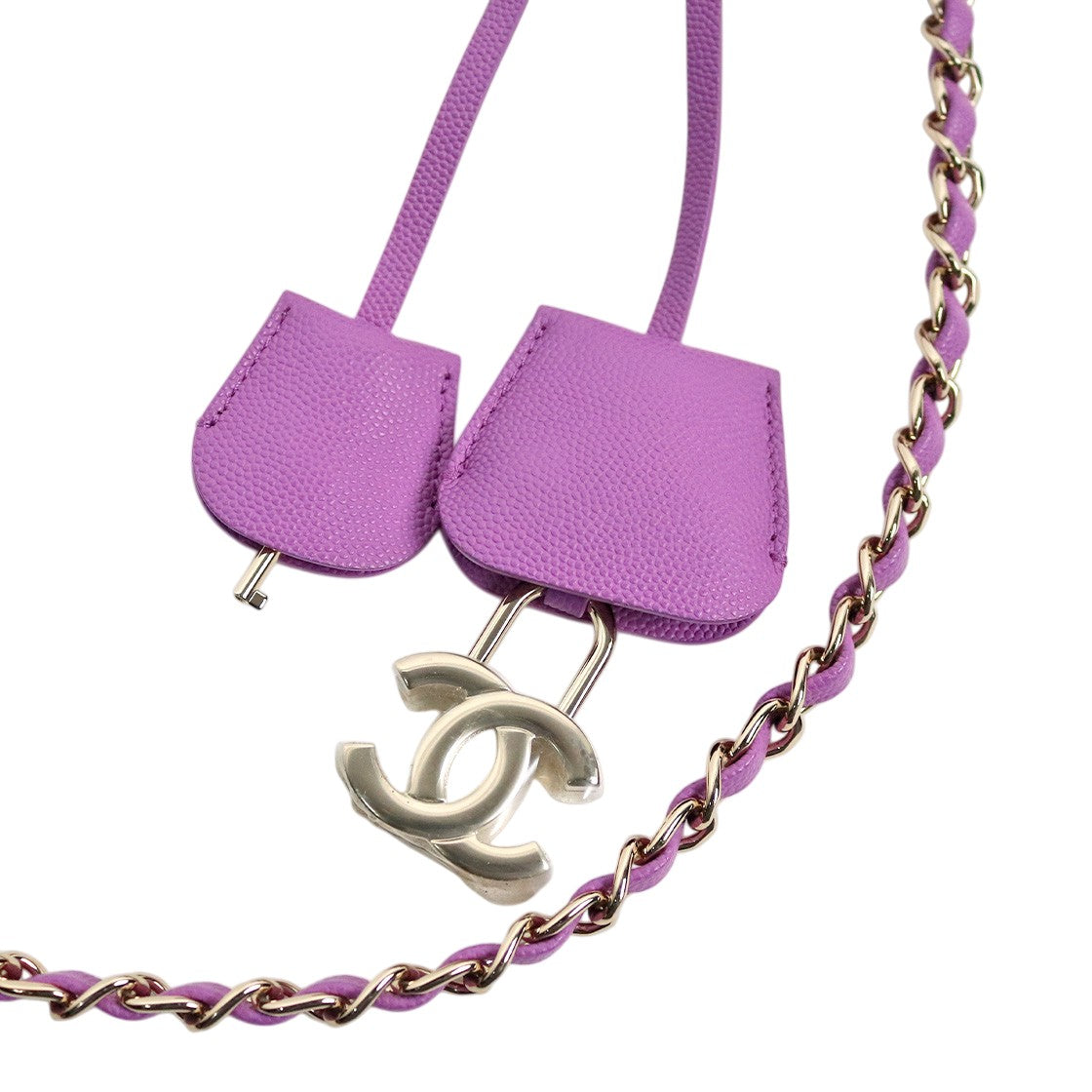 Chanel Purple Caviar Cosmetics Top-Handle Crossbody Bag