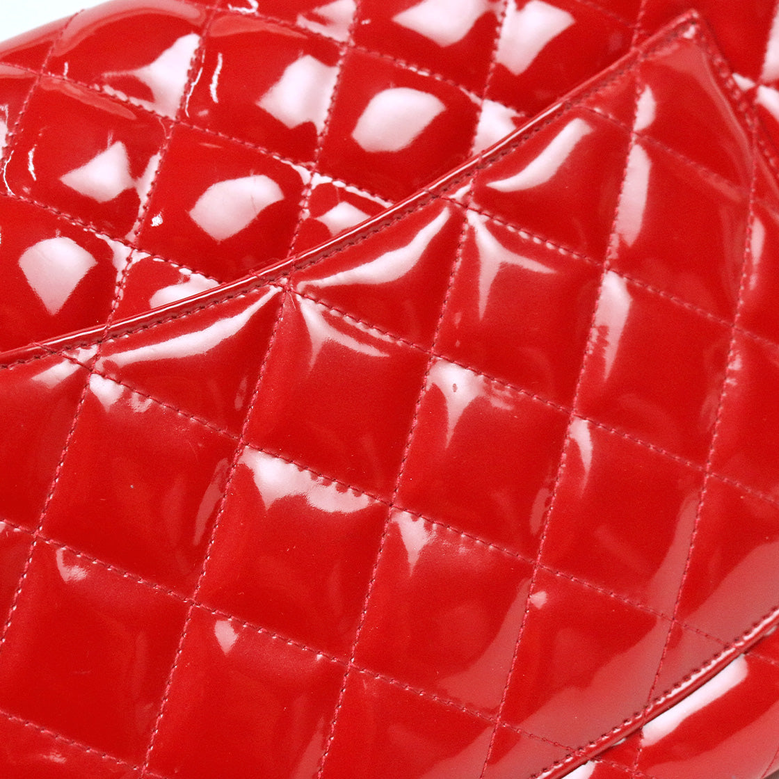 Chanel Red Large Padded Classic Bag, Single Flap