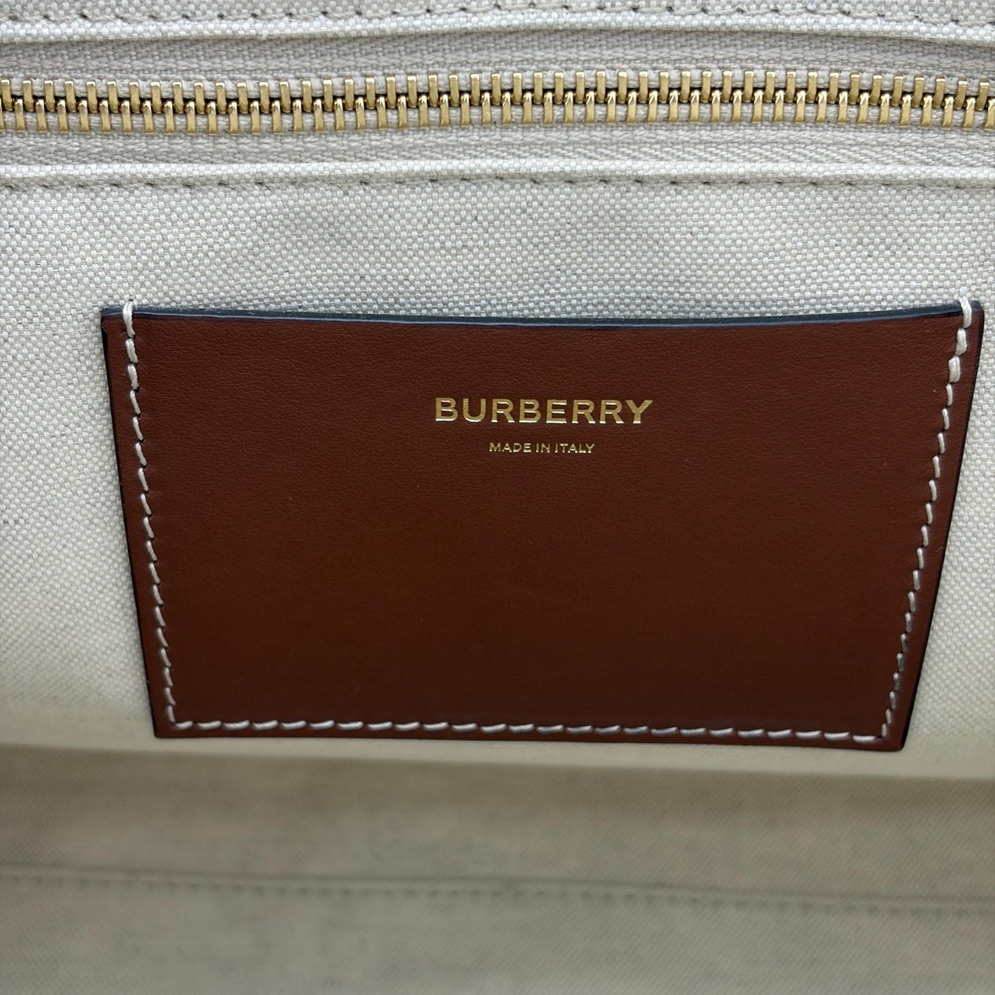 Burberry Medium Horseferry Print Canvas Freya Tote Bag Natural/Tan