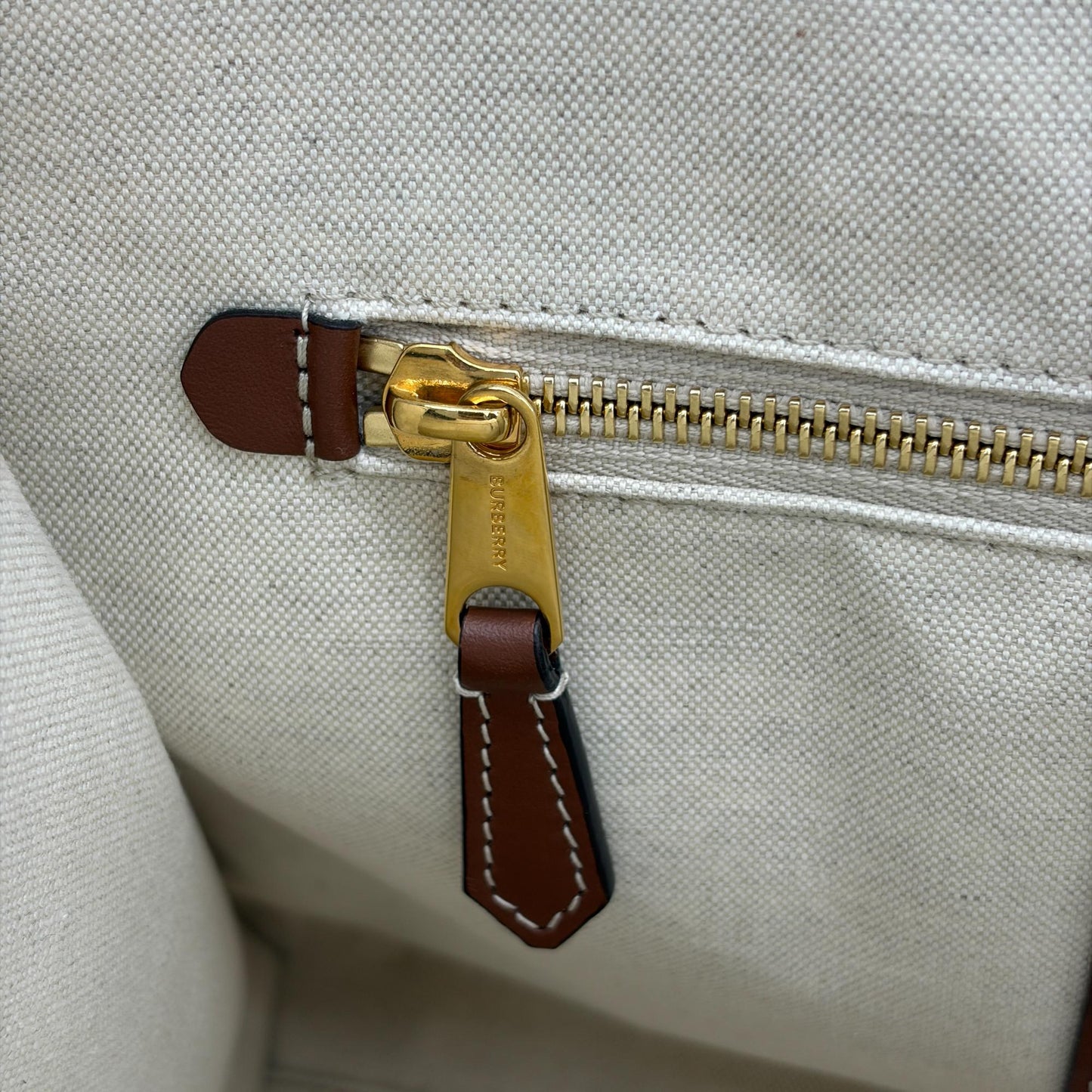 Burberry Medium Horseferry Print Canvas Freya Tote Bag Natural/Tan