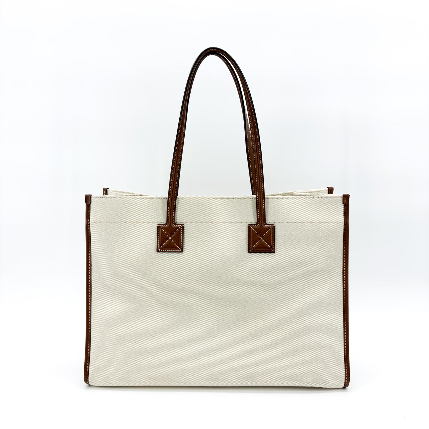 Burberry Medium Horseferry Print Canvas Freya Tote Bag Natural/Tan