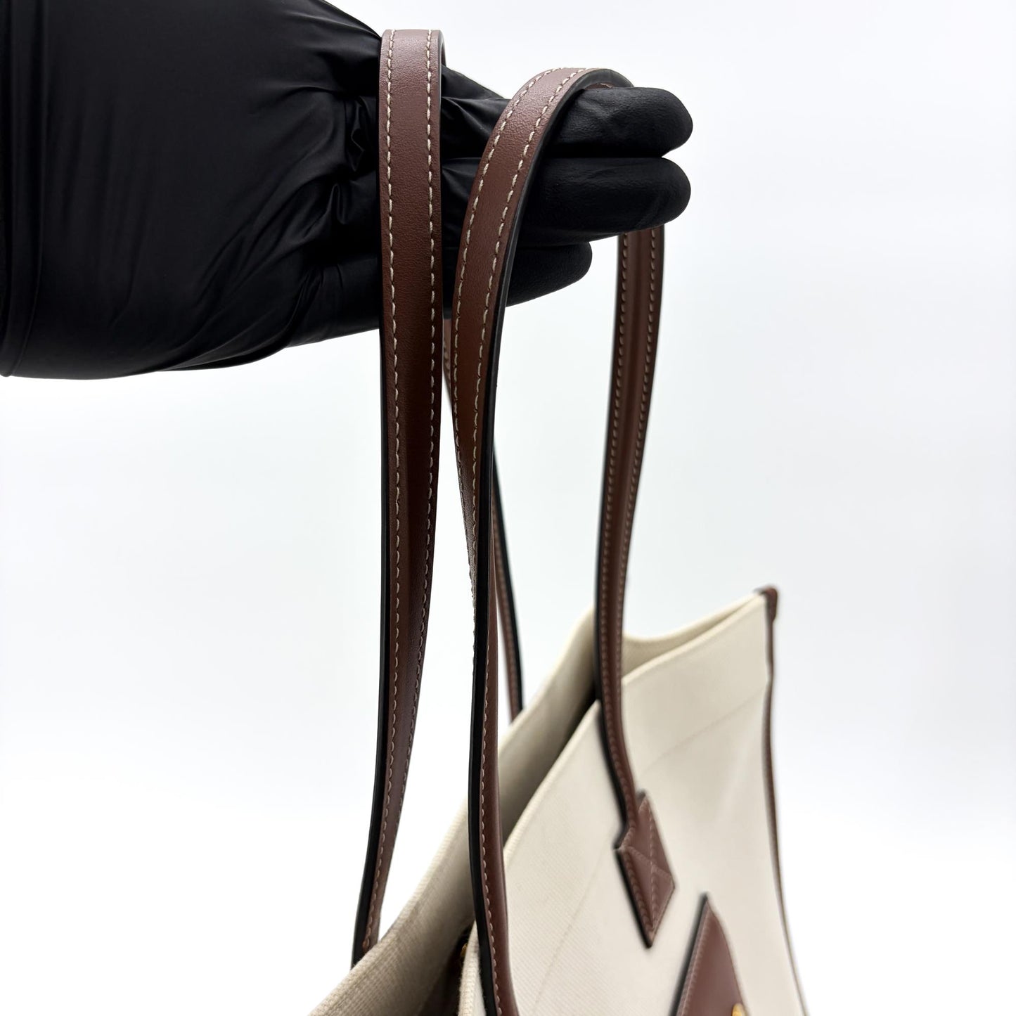 Burberry Medium Horseferry Print Canvas Freya Tote Bag Natural/Tan