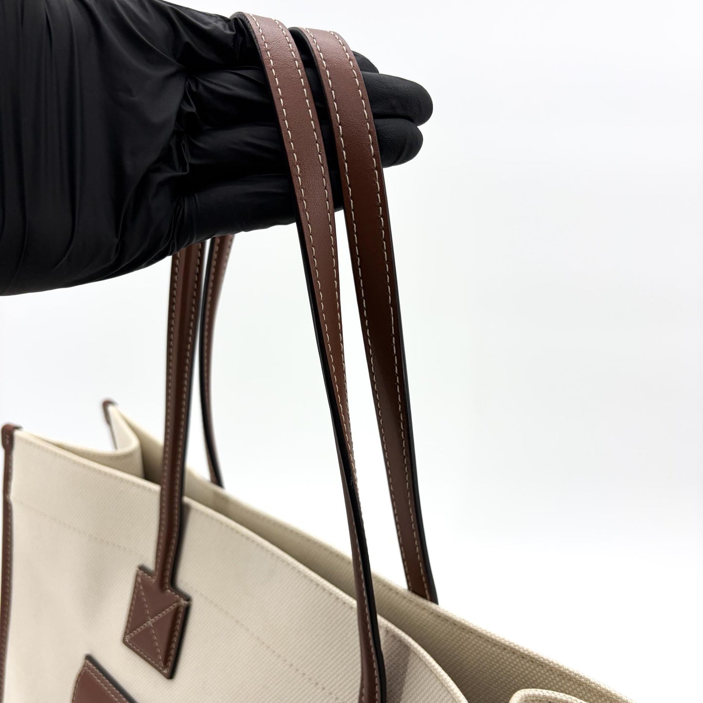 Burberry Medium Horseferry Print Canvas Freya Tote Bag Natural/Tan