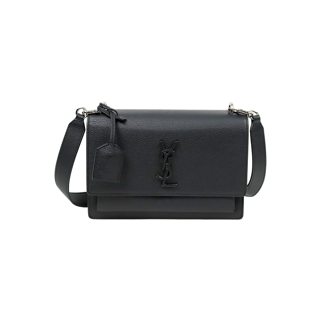 Saint Laurent Black Leather Sunset Shoulder Bag