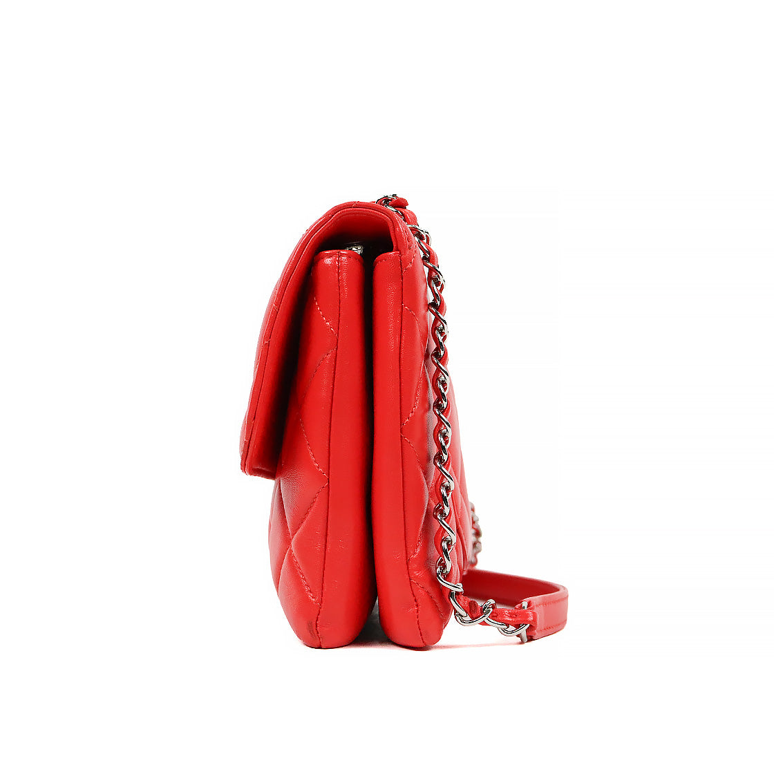 Chanel Red Lambskin Trendy CC Shoulder Bag