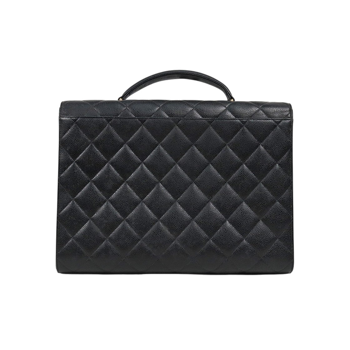 Chanel Black Caviar Quilted Big CC Briefcase