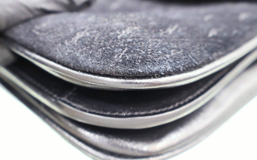 Monogram Small Velvet Satchel Crossbody Shoulder Bag Black 568604