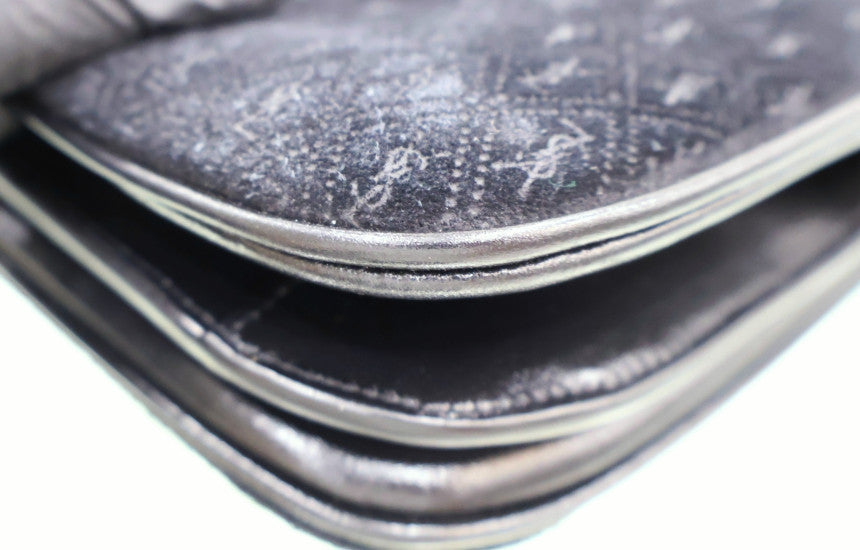 Monogram Small Velvet Satchel Crossbody Shoulder Bag Black 568604