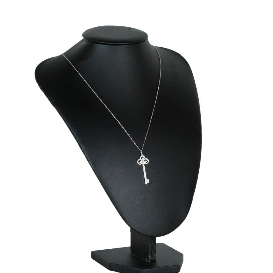 Large Fleur Diamond Platinum Necklace