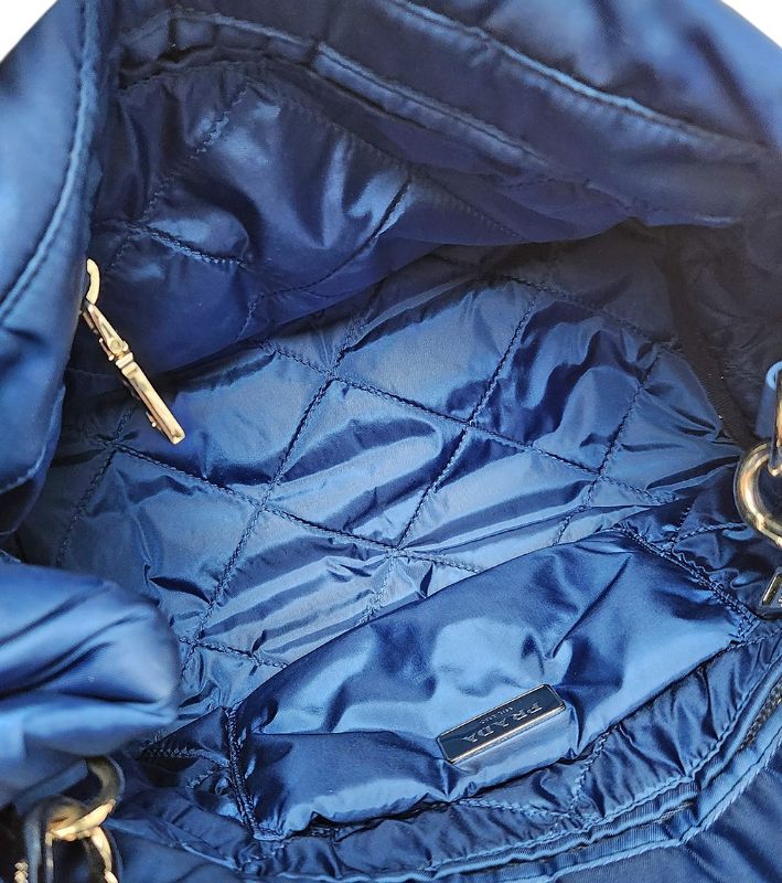 Prada Blue Quilted 2-Way Bag