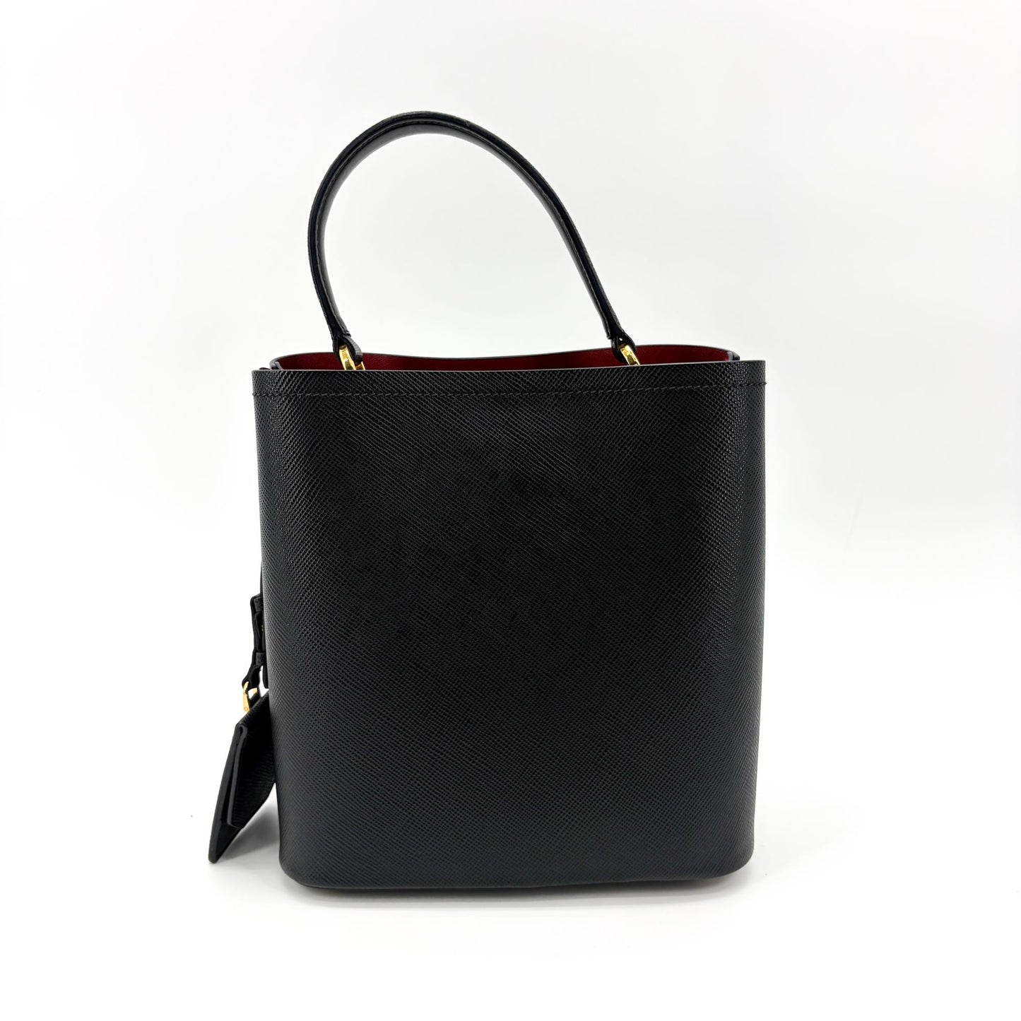 Prada Small Saffiano Leather Panier Bag Black