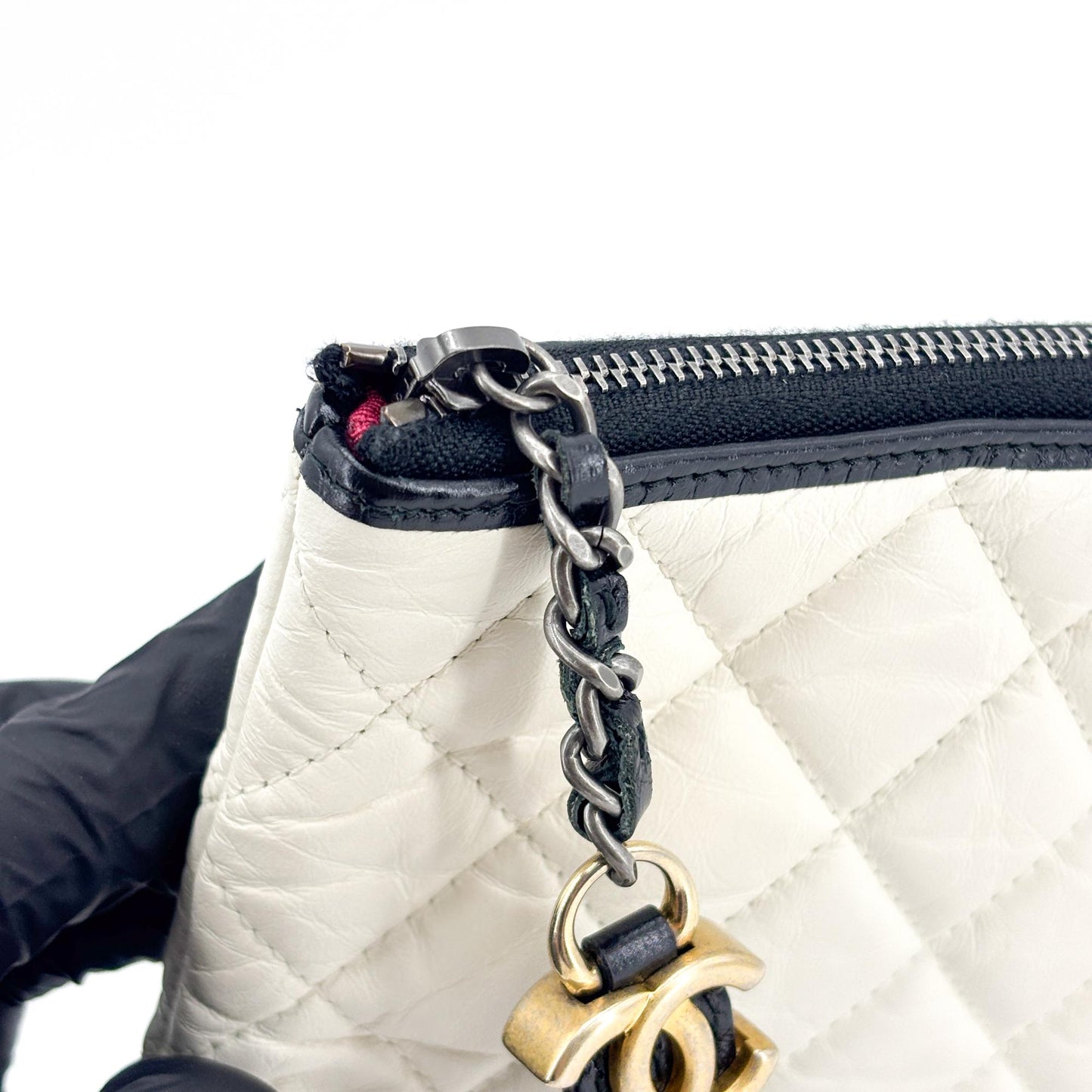 Chanel Gabrielle O-Case Pouch Medium Black White