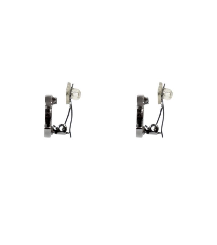 Chanel Black CC Earrings