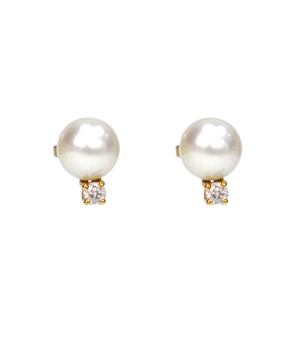 Tiffany & Co 750 18K Pearl and Diamond Earrings
