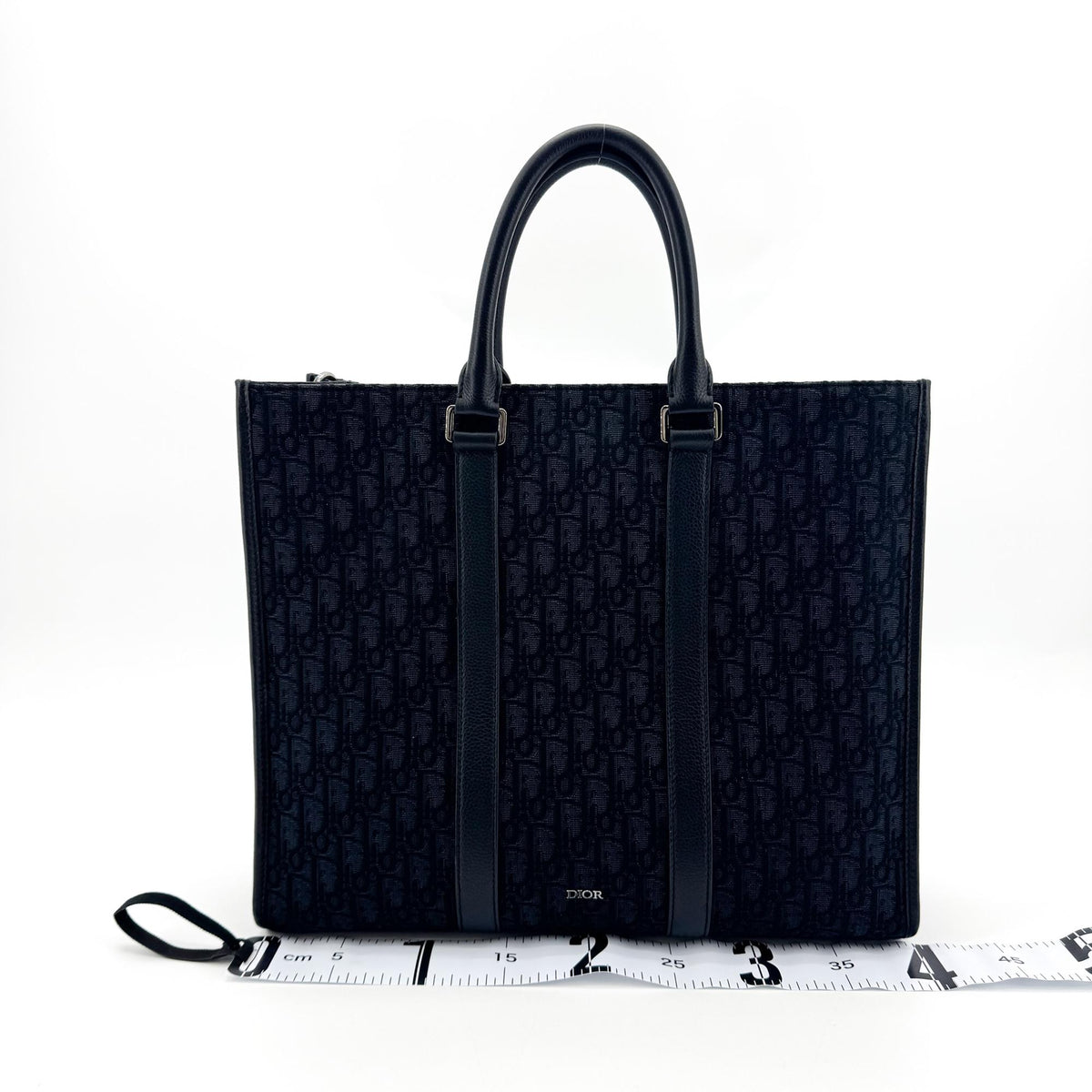 Dior Navy Oblique Jacquard Vertical Tote Bag
