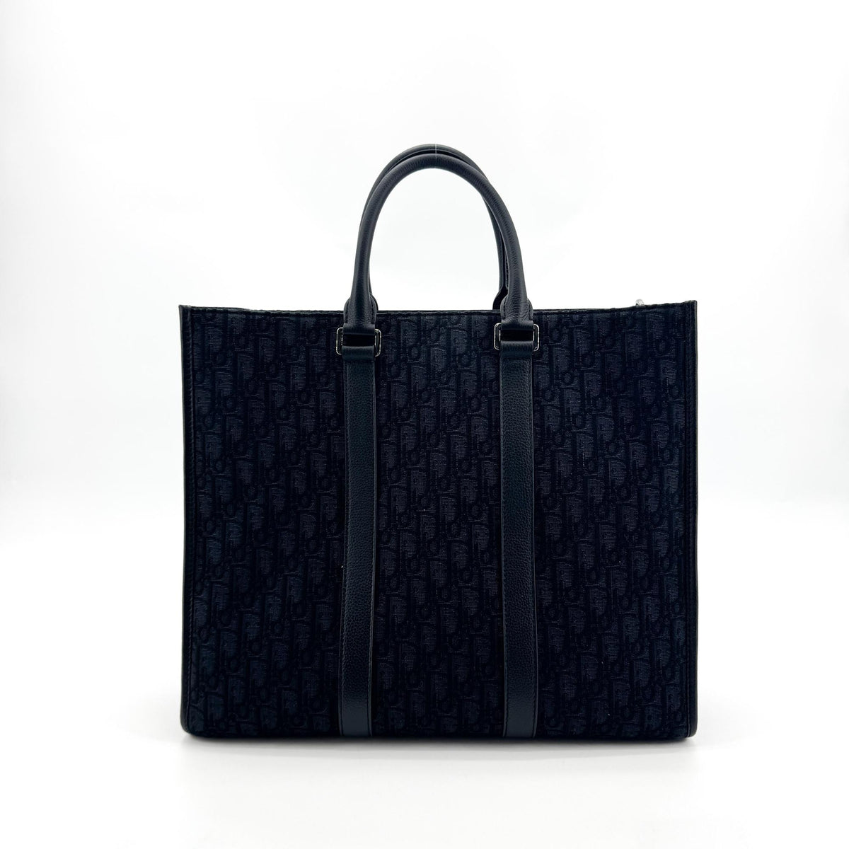 Dior Navy Oblique Jacquard Vertical Tote Bag