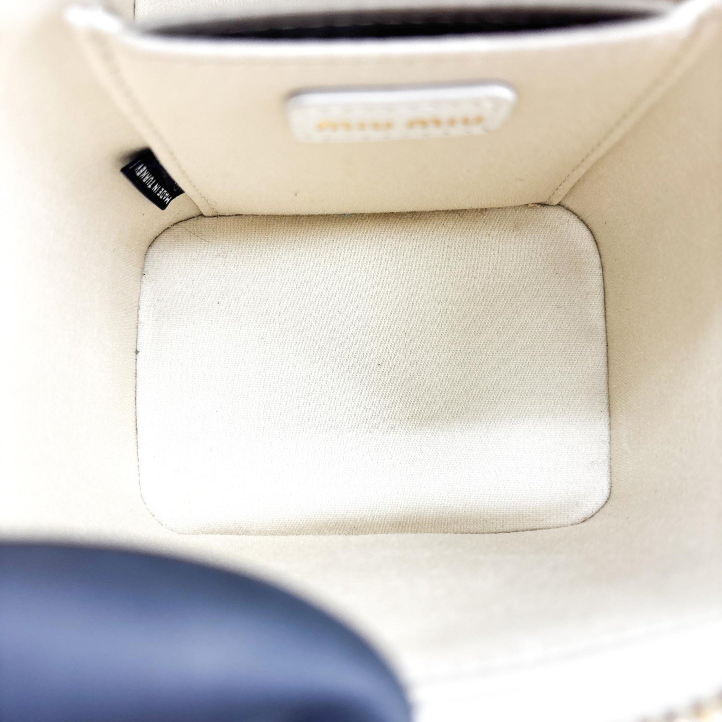 Miu Miu Matelassé Napa Leather Mini Vanity Bag White
