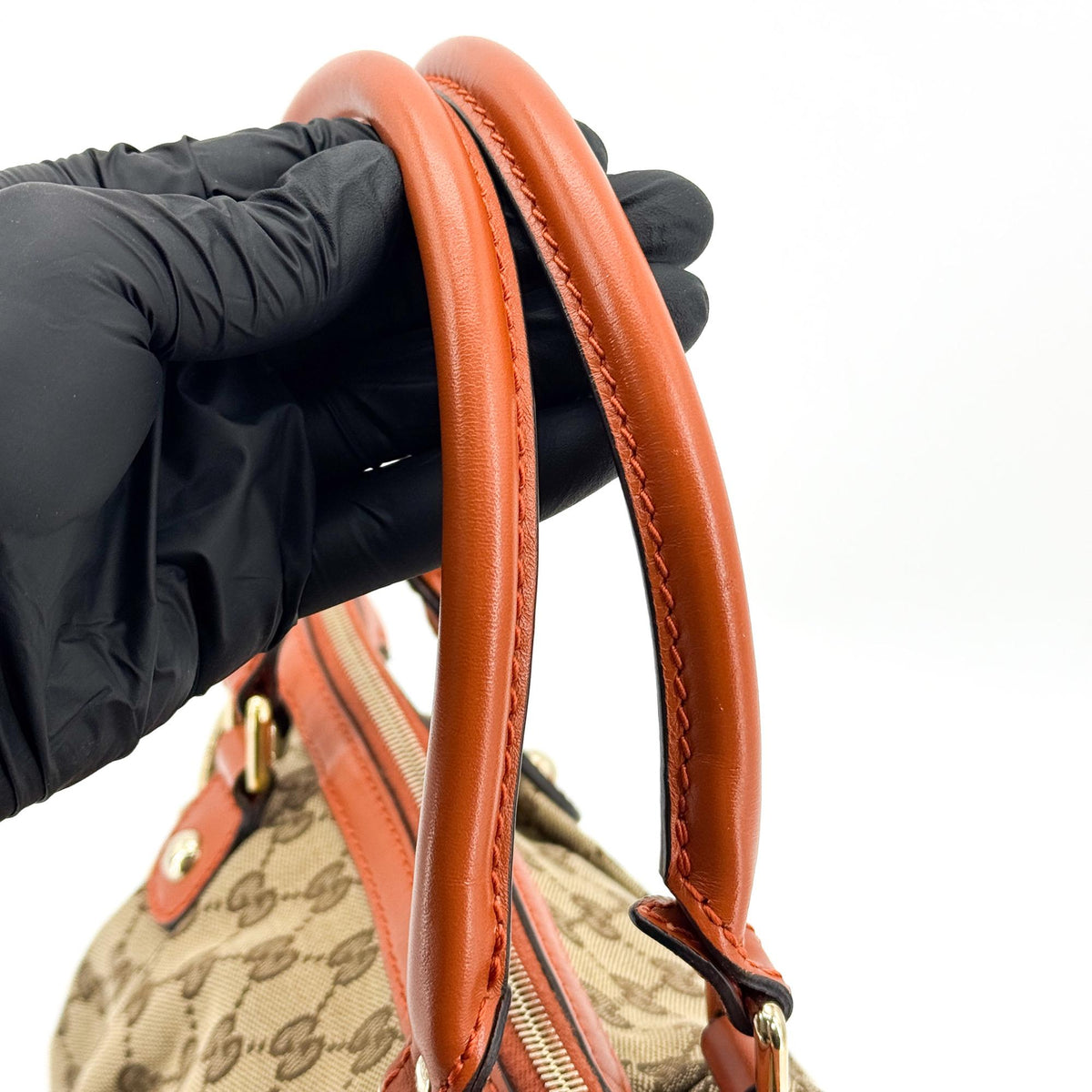 Gucci GG Canvas Suki Top Handle Bag Beige Brown