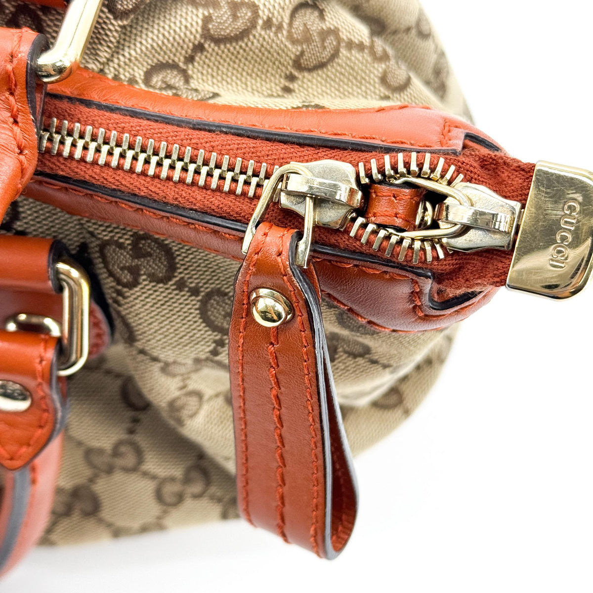 Gucci GG Canvas Suki Top Handle Bag Beige Brown
