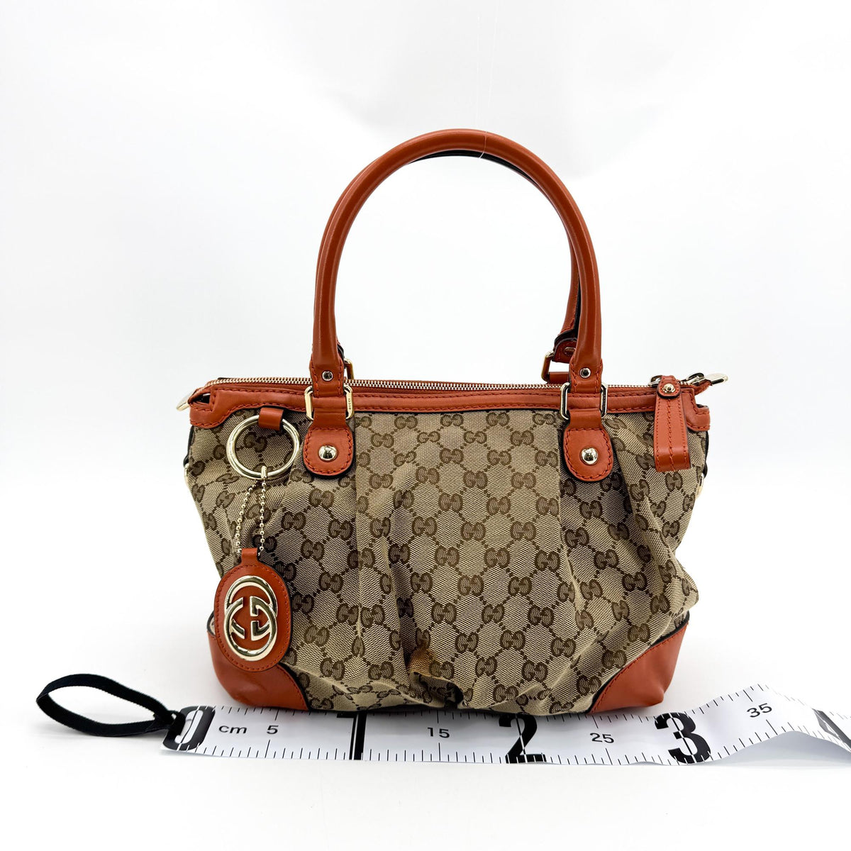 Gucci GG Canvas Suki Top Handle Bag Beige Brown