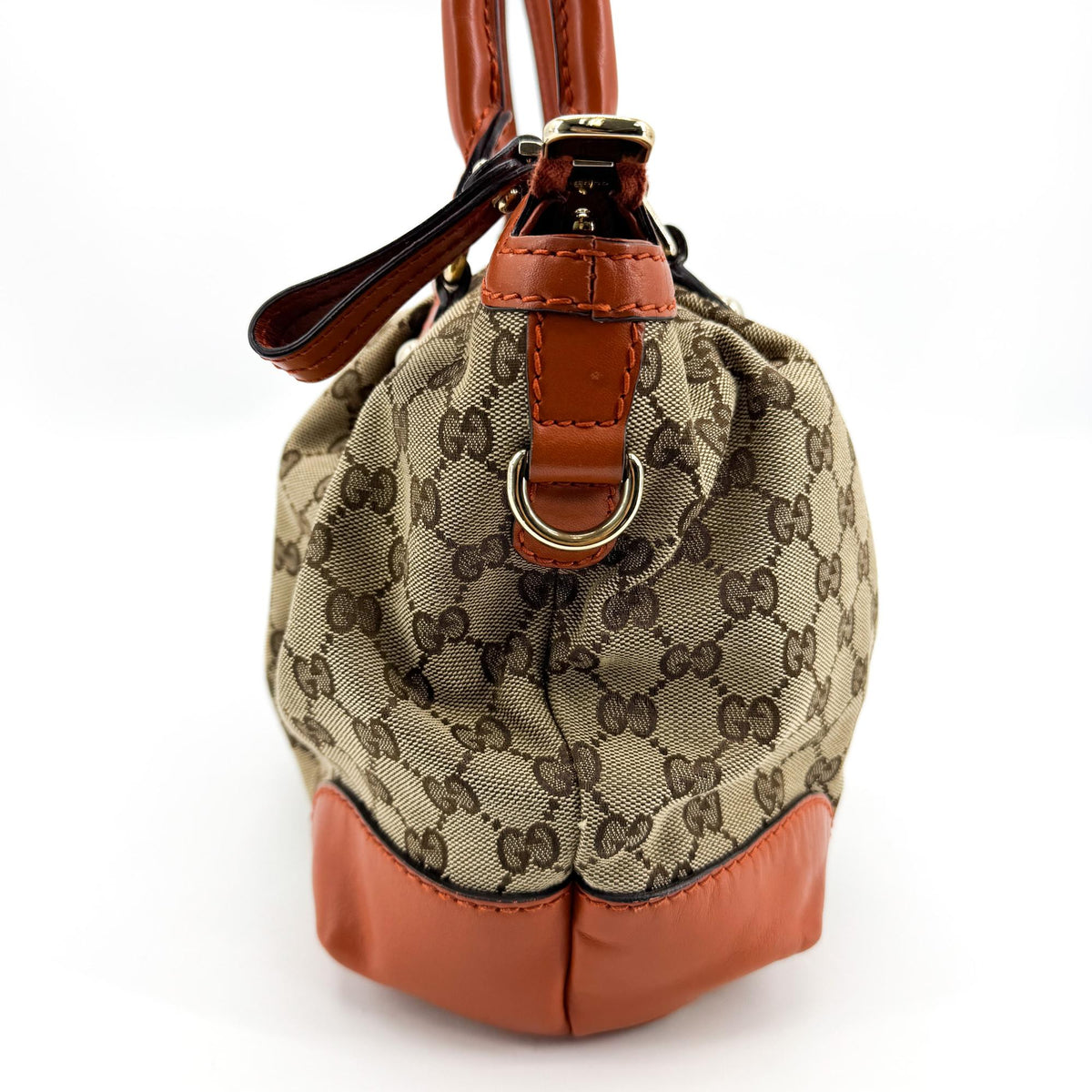 Gucci GG Canvas Suki Top Handle Bag Beige Brown