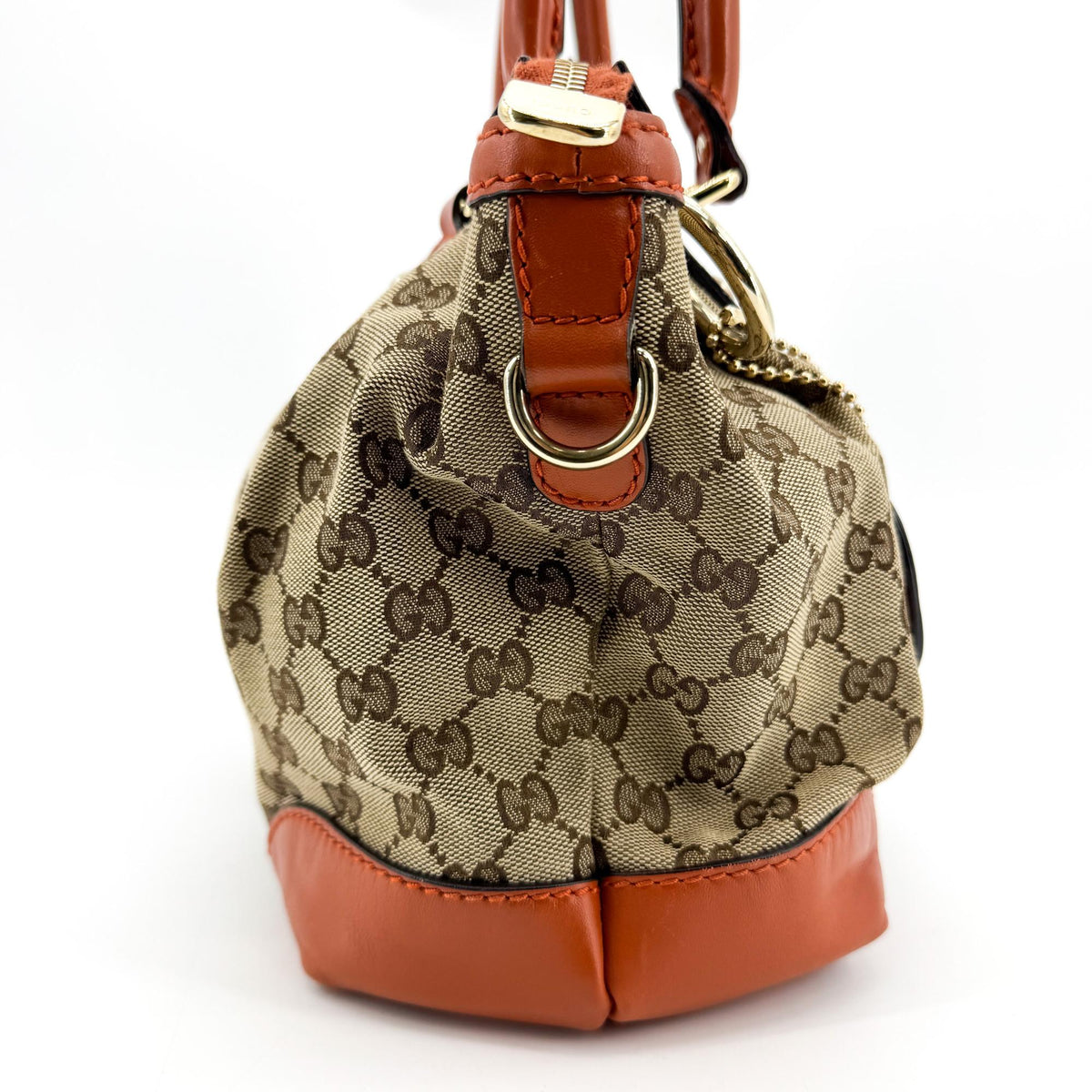 Gucci GG Canvas Suki Top Handle Bag Beige Brown