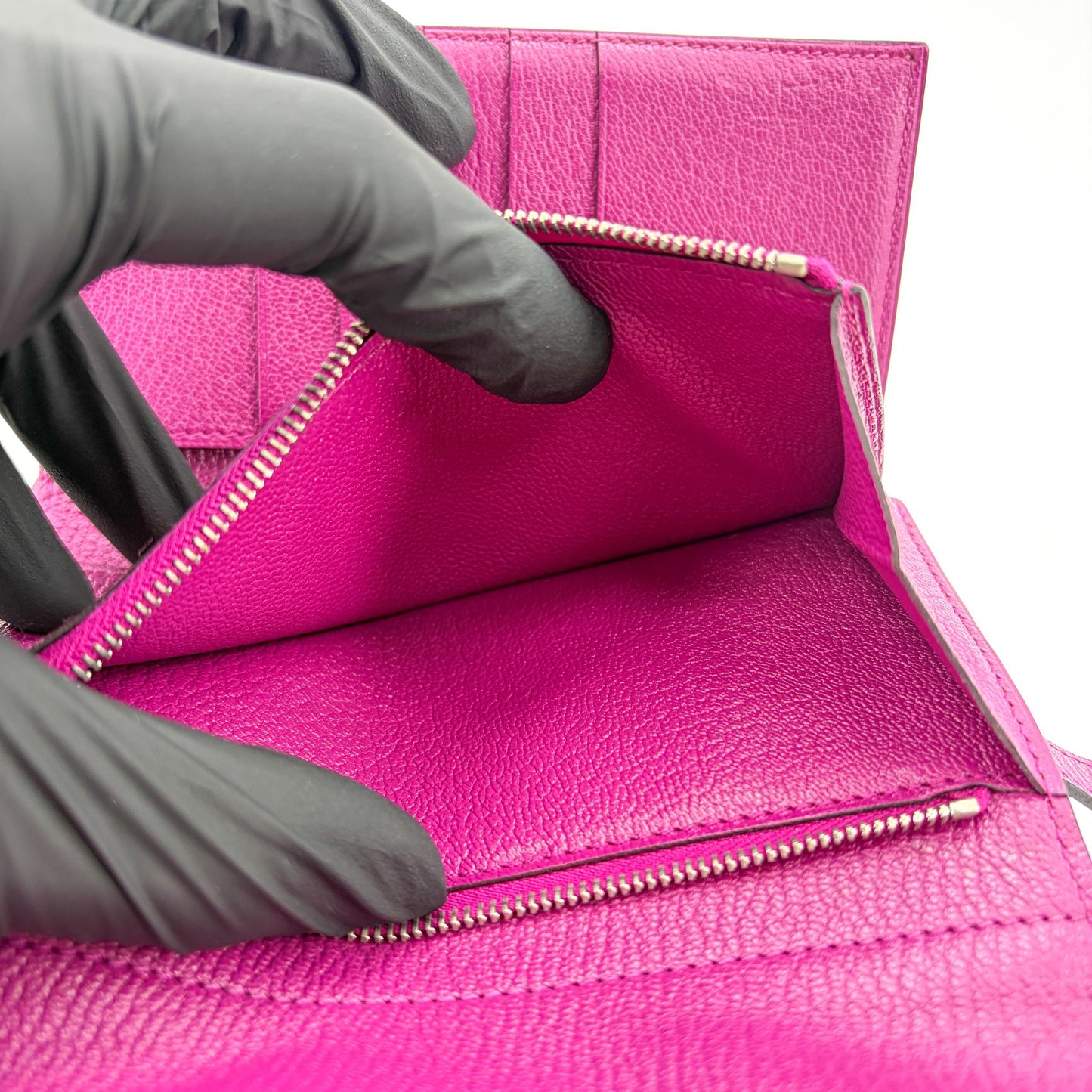 Hermès Kelly Wallet Long Anemone Silver