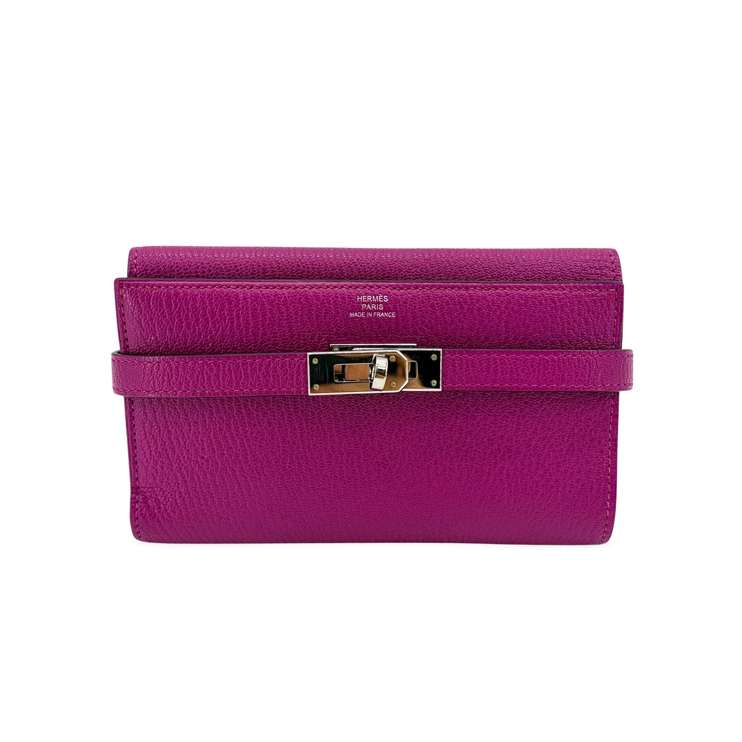 Hermès Kelly Wallet Long Anemone Silver