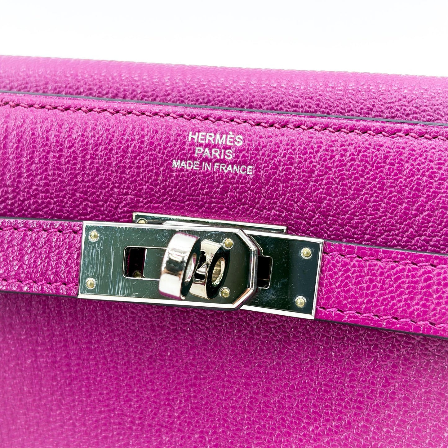 Hermès Kelly Wallet Long Anemone Silver