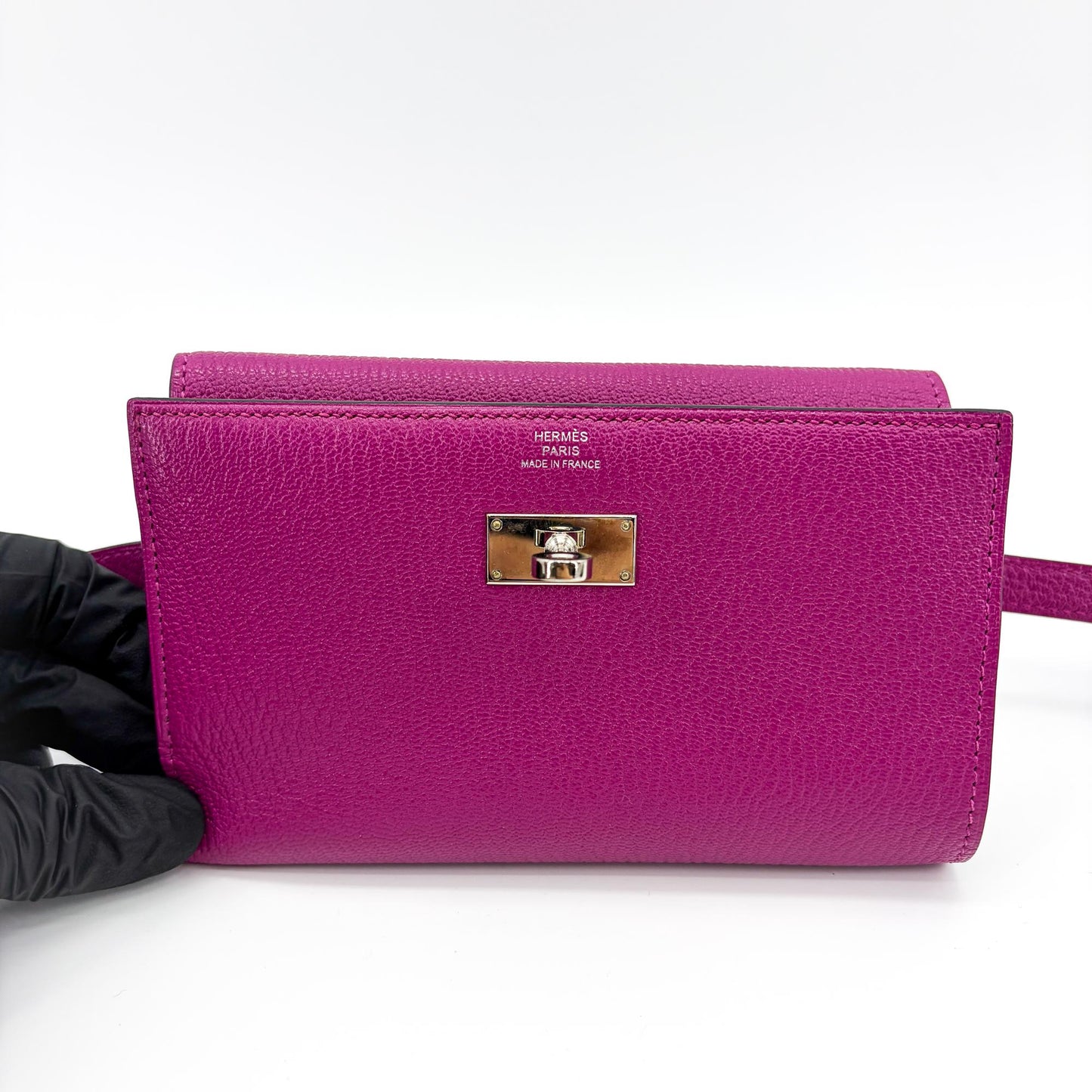 Hermès Kelly Wallet Long Anemone Silver