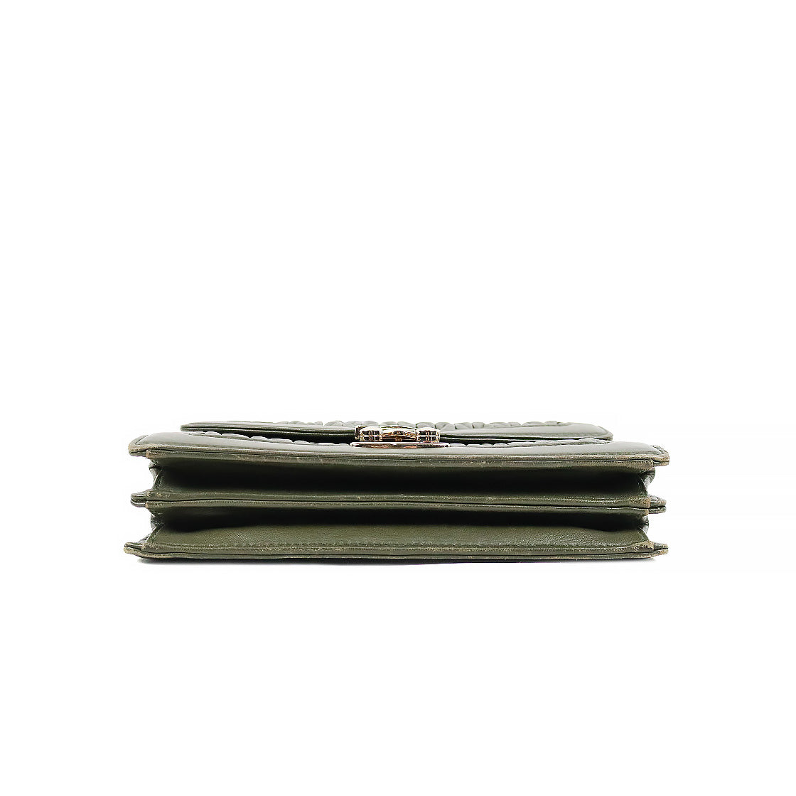Miu Miu Khaki Materasse Chain Shoulder Bag