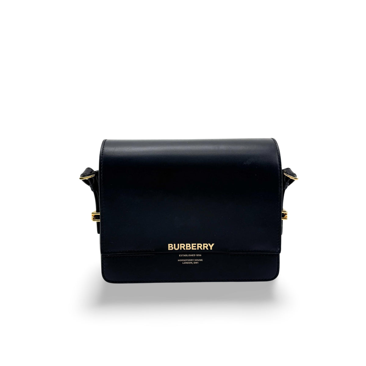 Burberry Horseferry Print Mini Grace Leather Crossbody Bag Black