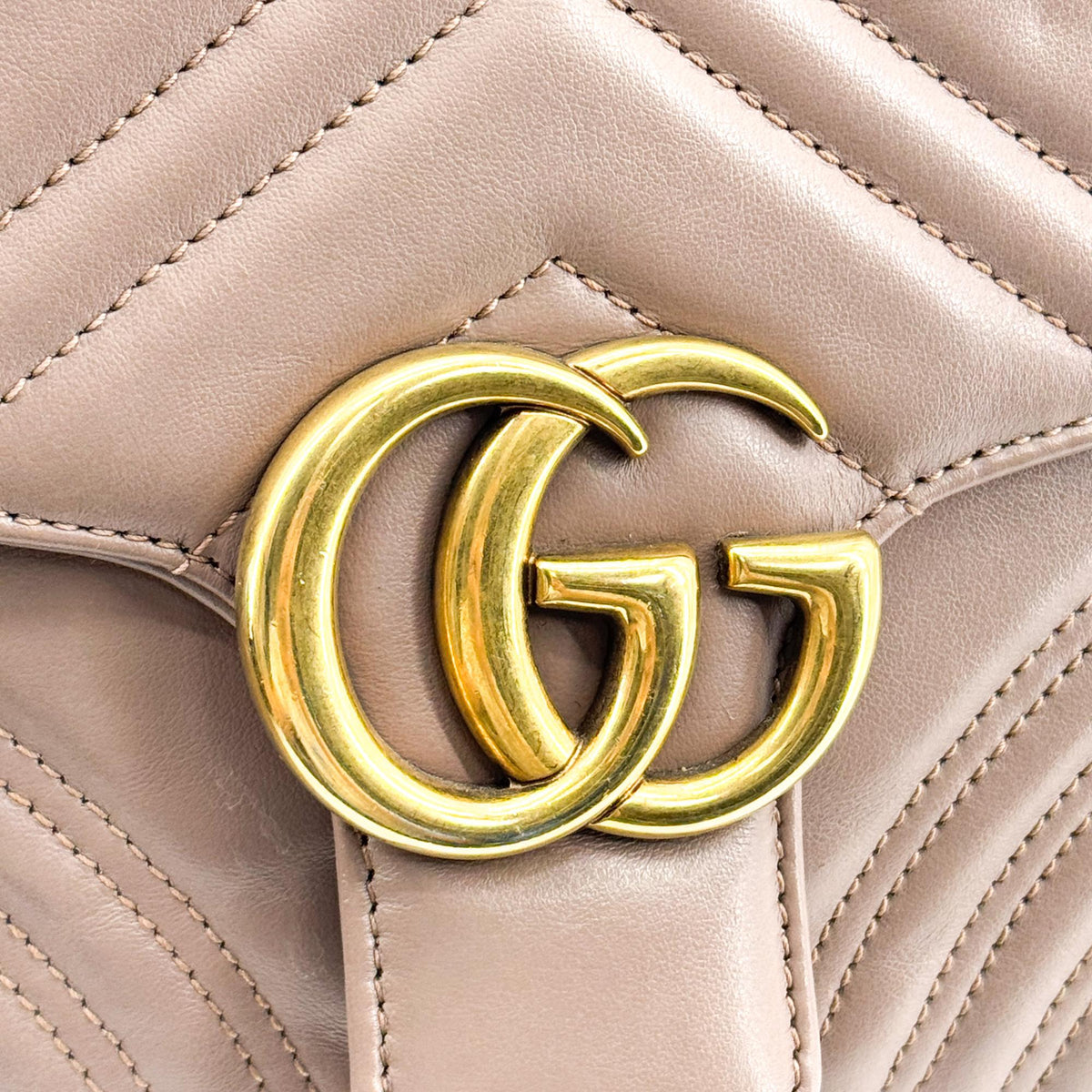 Gucci GG Marmont Mini Top Handle Bag Brown