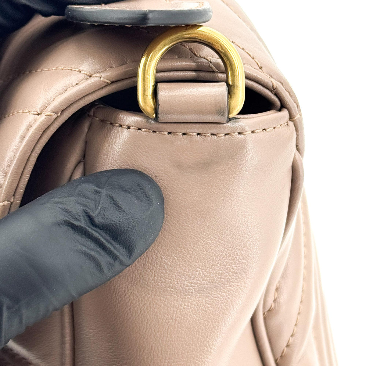 Gucci GG Marmont Mini Top Handle Bag Brown