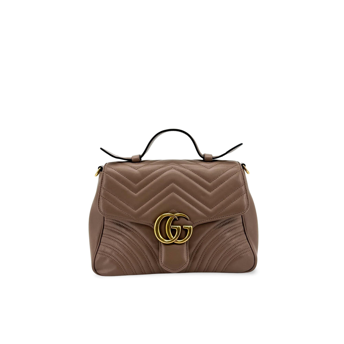 Gucci GG Marmont Mini Top Handle Bag Brown