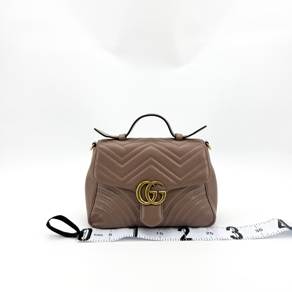 Gucci GG Marmont Mini Top Handle Bag Brown