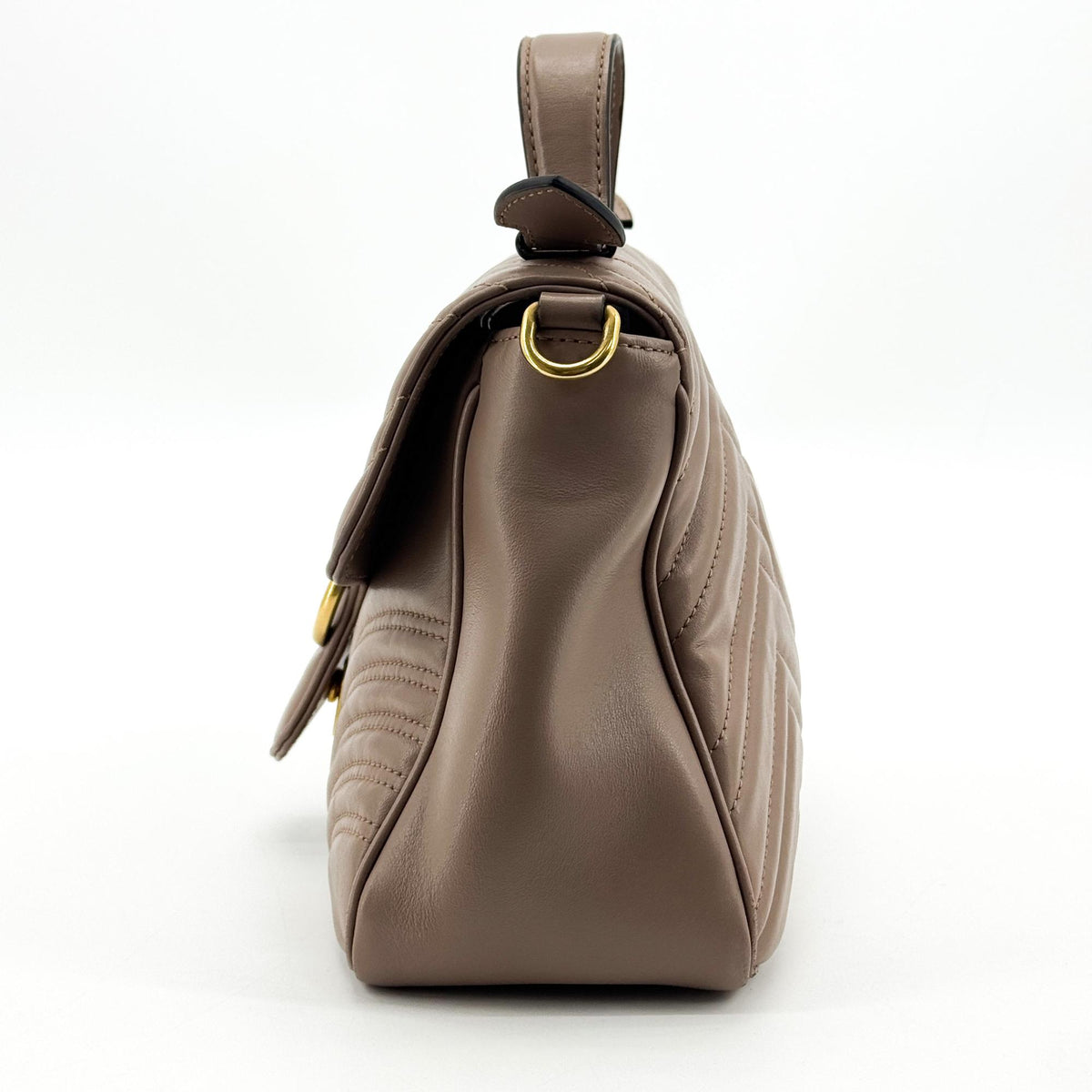 Gucci GG Marmont Mini Top Handle Bag Brown