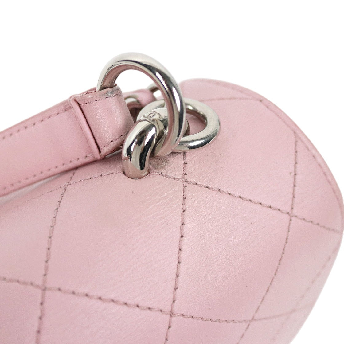 Chanel Pink Lambskin Quilted CC Flap Top-Handle 2-Way Bag