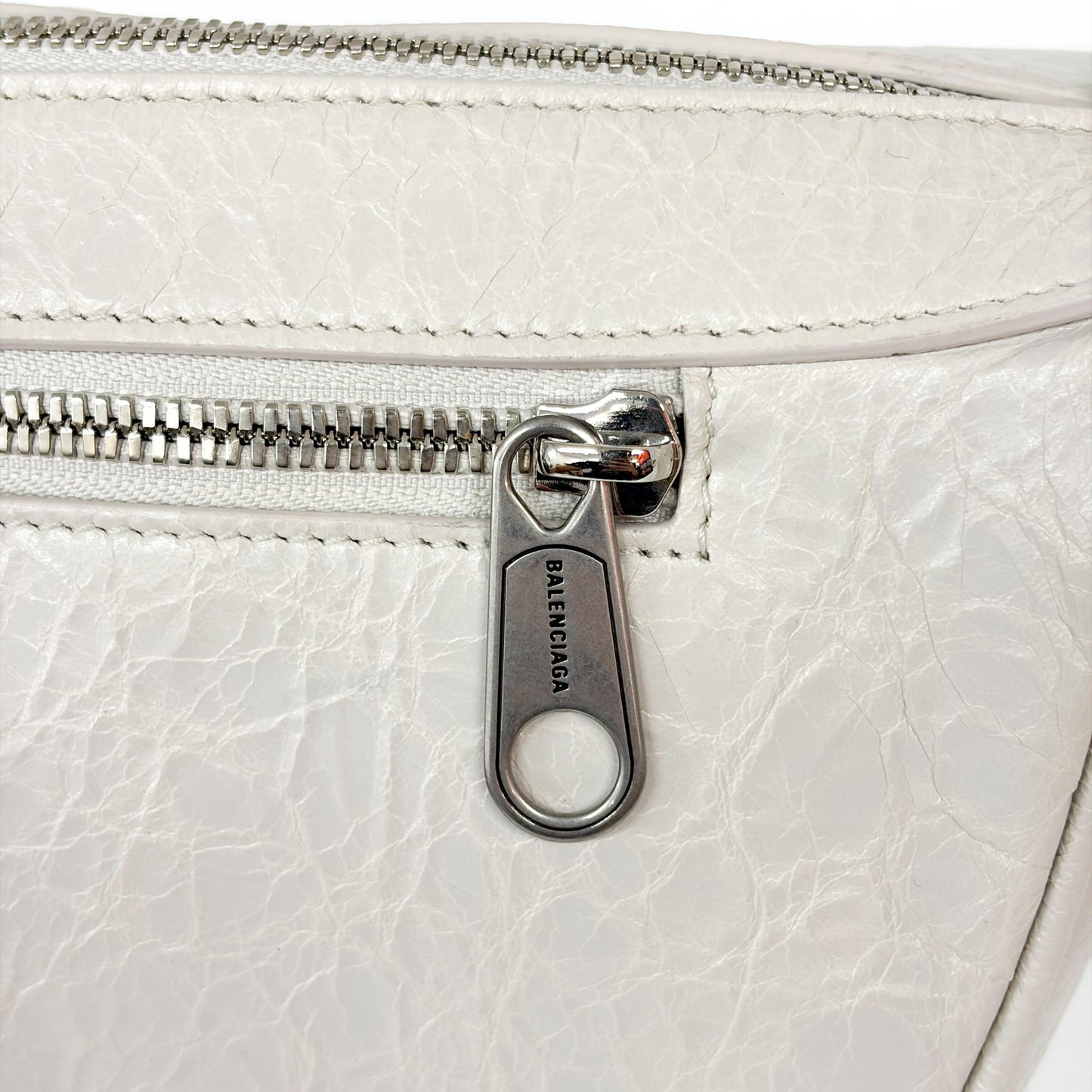 Balenciaga Ami Shoulder Bag Small Arena Lambskin White