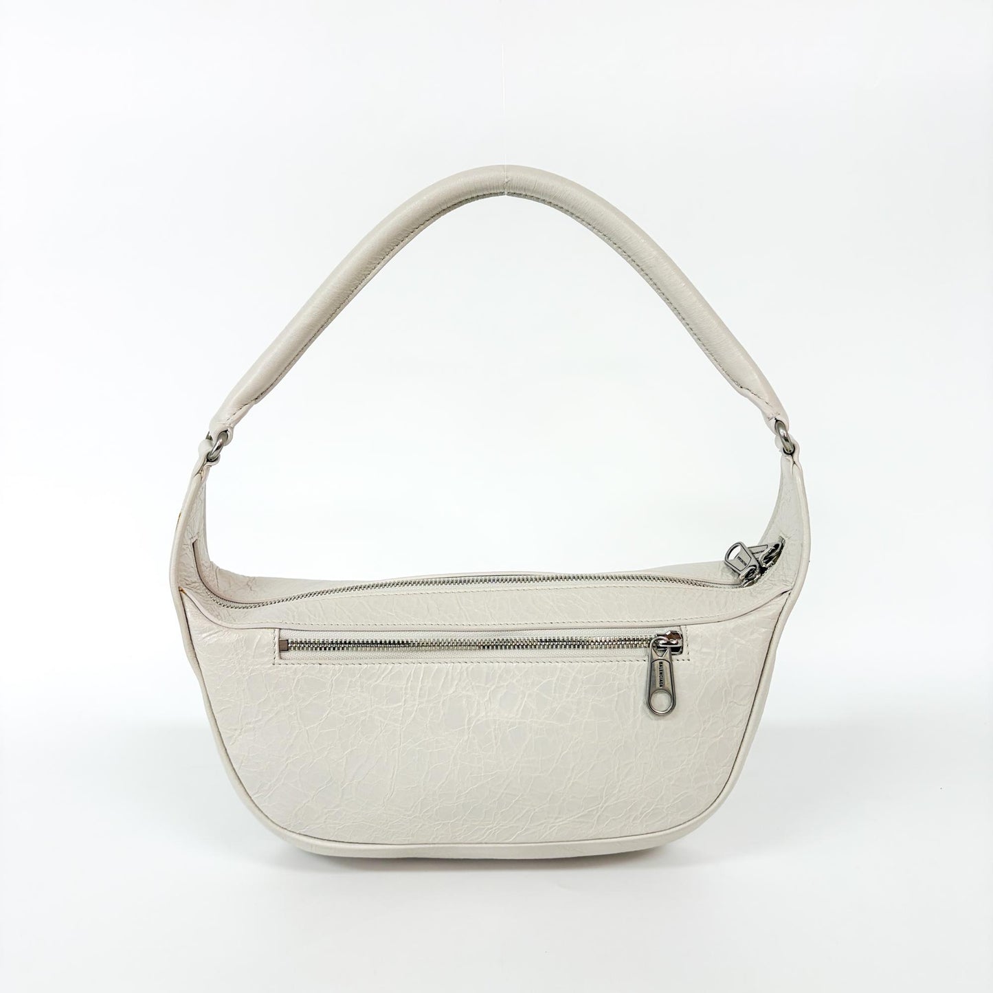 Balenciaga Ami Shoulder Bag Small Arena Lambskin White
