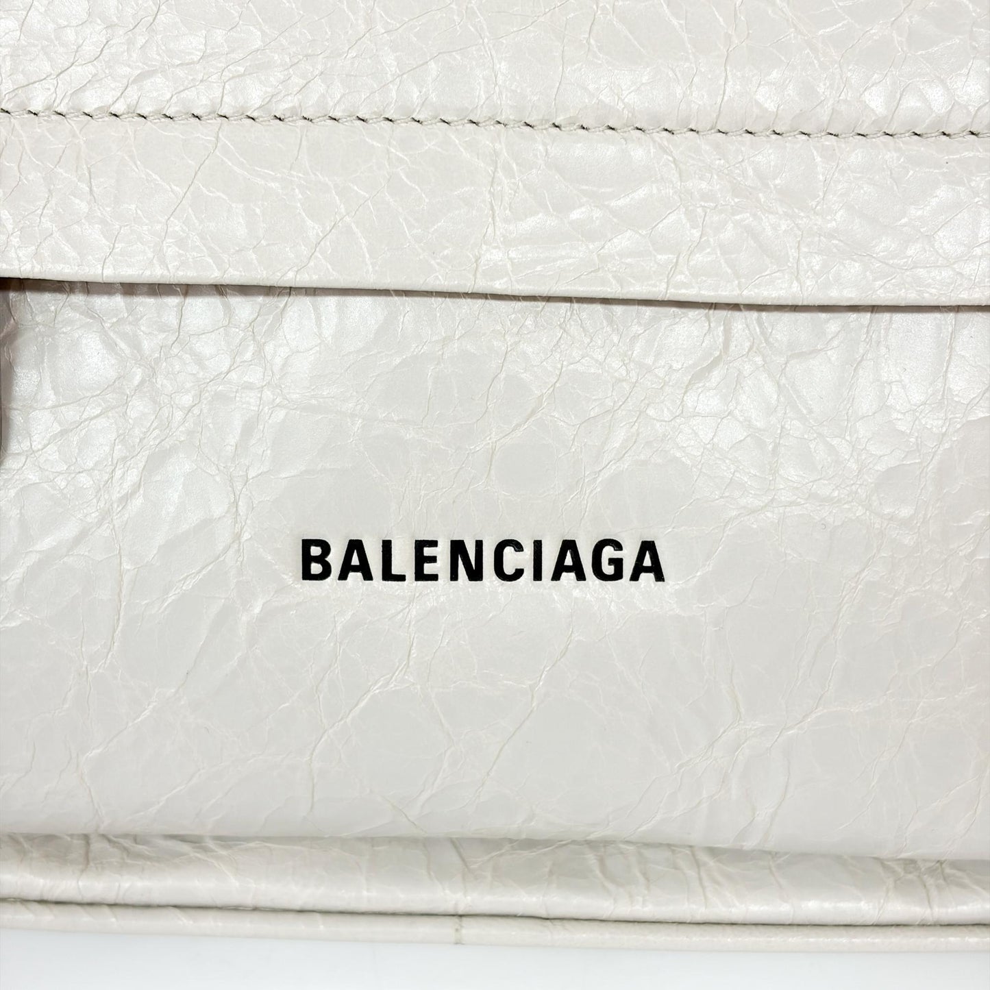Balenciaga Ami Shoulder Bag Small Arena Lambskin White