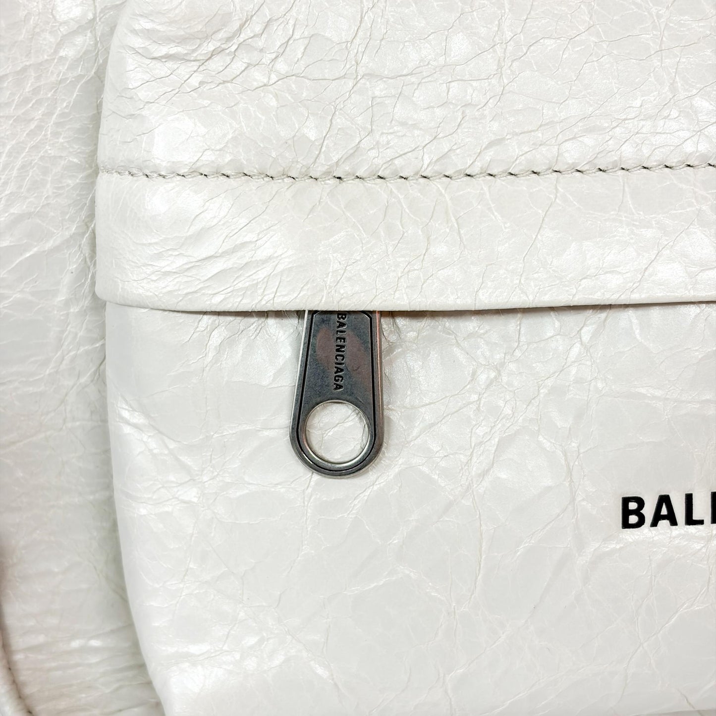 Balenciaga Ami Shoulder Bag Small Arena Lambskin White