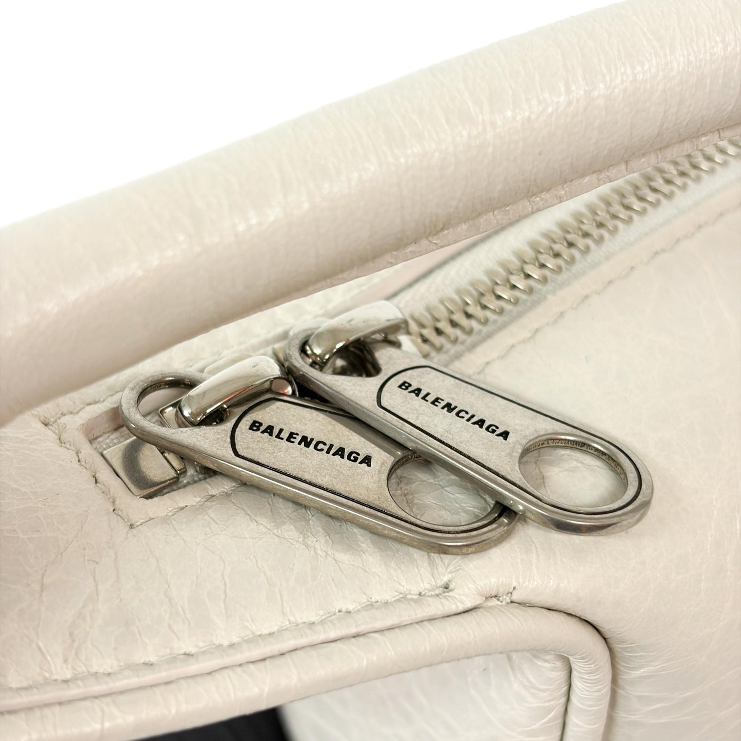 Balenciaga Ami Shoulder Bag Small Arena Lambskin White