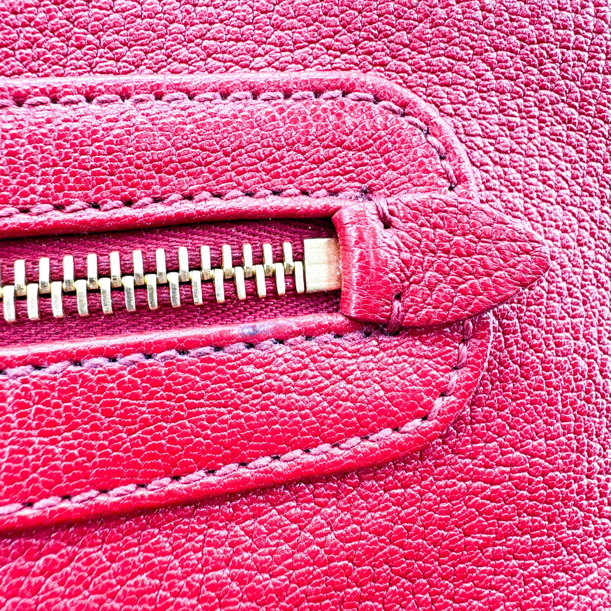 Miu Miu Vitello Leather Striped Strap Crossbody Bag Red