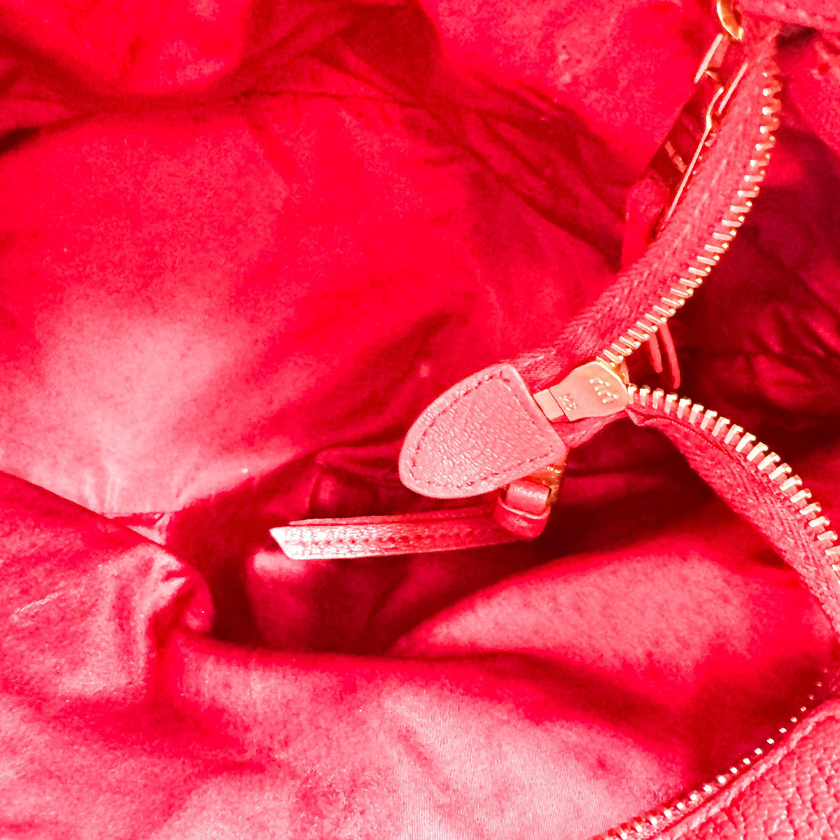 Miu Miu Vitello Leather Striped Strap Crossbody Bag Red