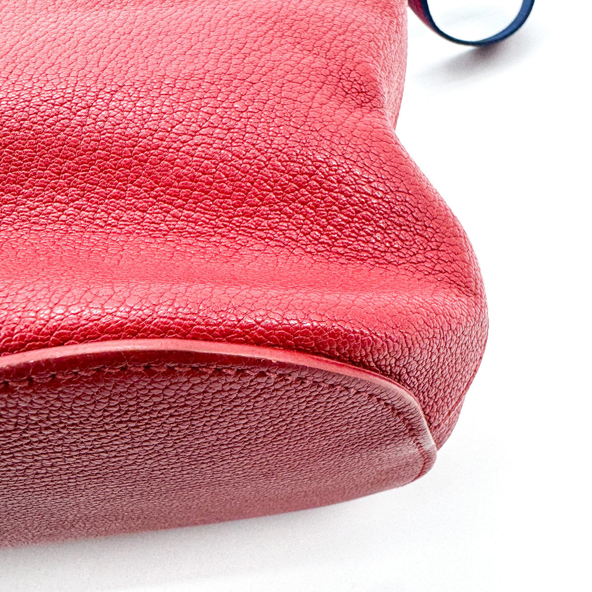 Miu Miu Vitello Leather Striped Strap Crossbody Bag Red