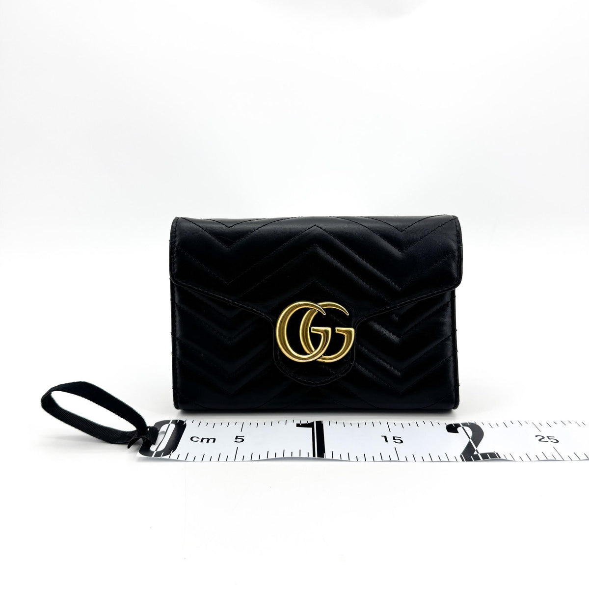 Gucci GG Marmont Matelassé Mini Chain Crossbody Bag Black