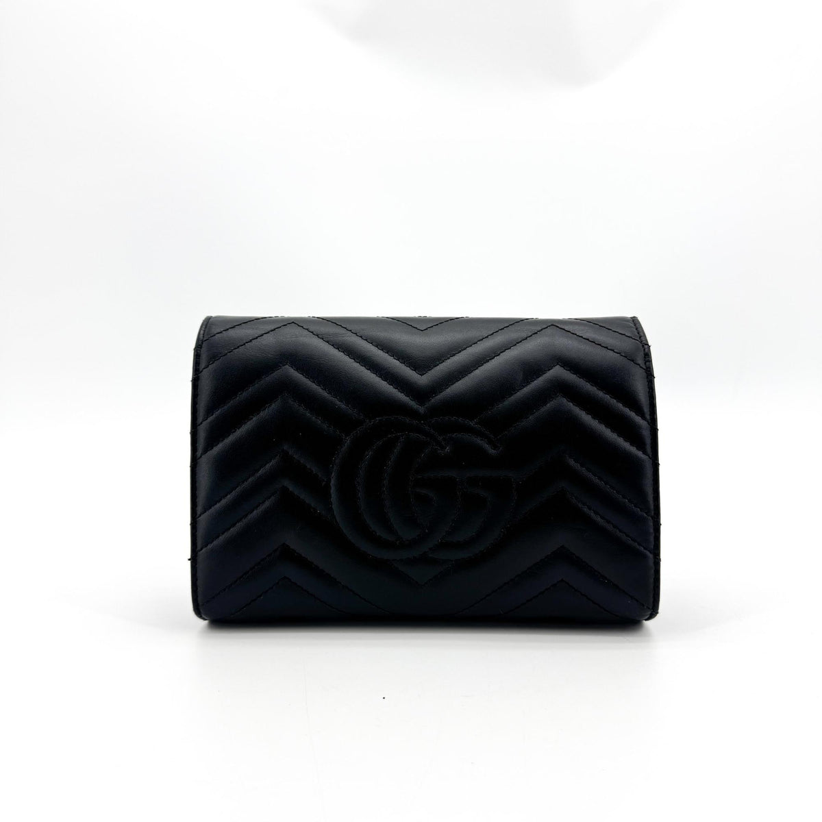 Gucci GG Marmont Matelassé Mini Chain Crossbody Bag Black